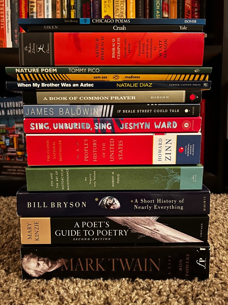 Image of book stack with 12 main choices and 2 alternates. 